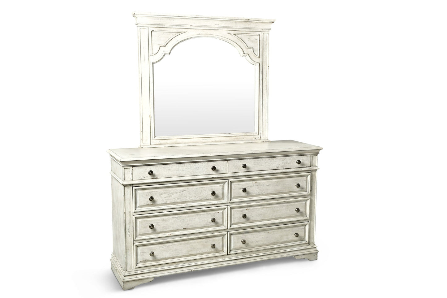 Highland Park Cathedral White Dresser and Mirror