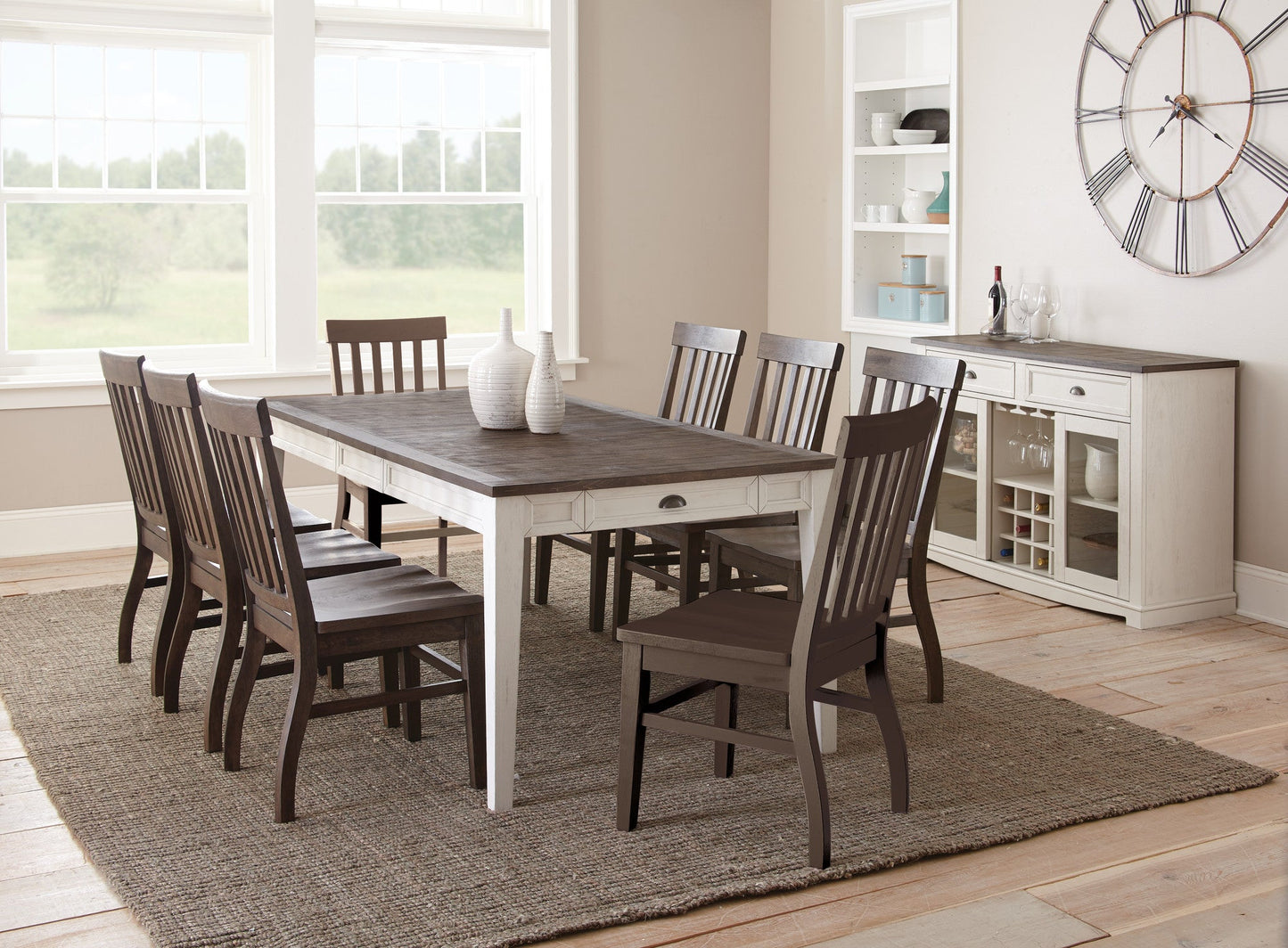 Cayla Table Dark Oak& White
