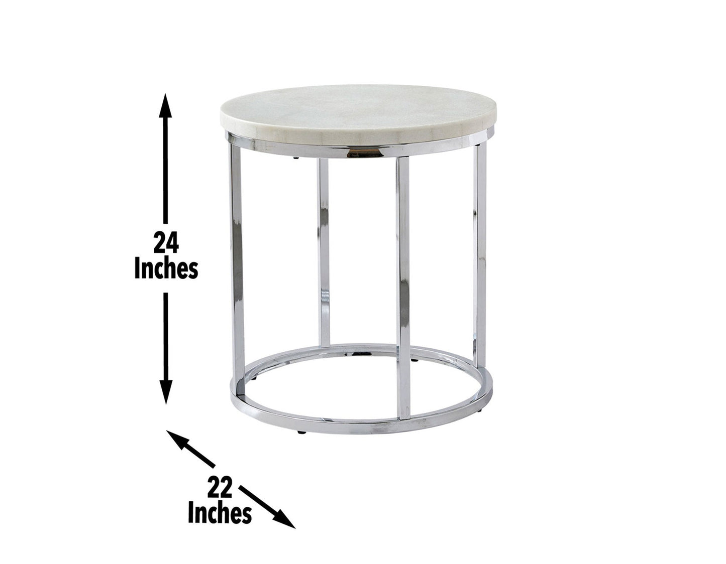 Echo White Marble Top Round End