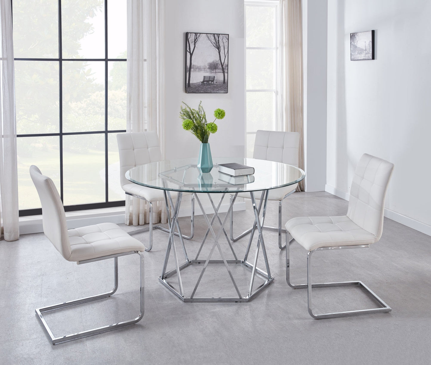 Escondido White PU Side Chair