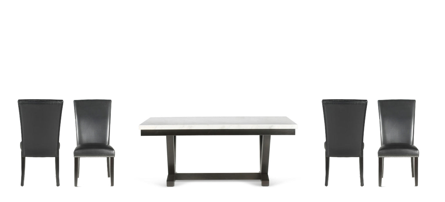 Finley White Table Black Chair 5pc