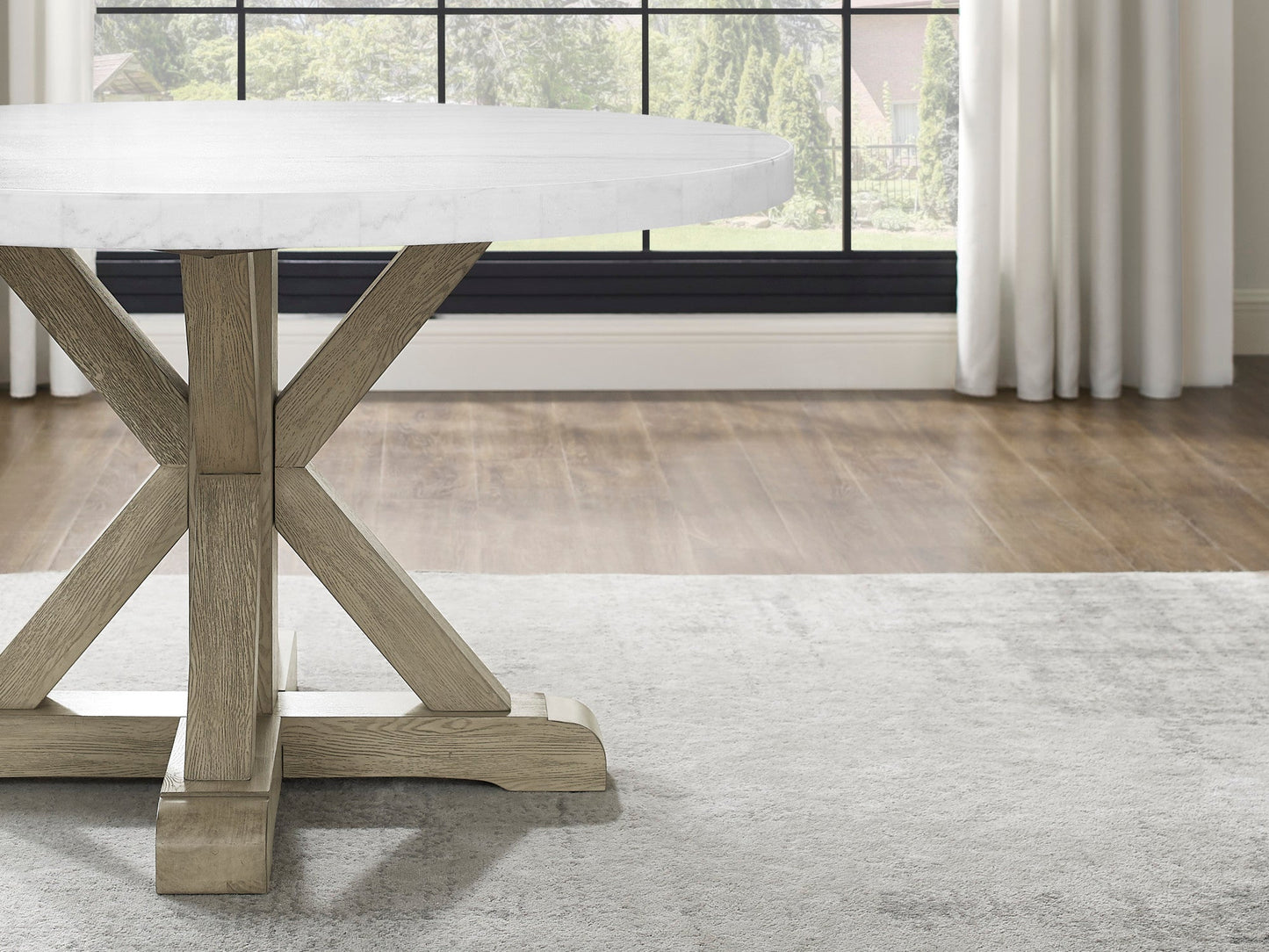 Carena White Marble Top, 52" Round
