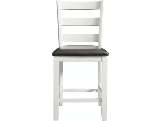 Martin Counter Side Chair with Black PU - White Finish (2 Per Carton)