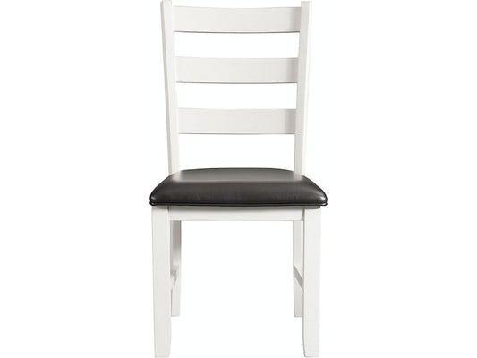Martin Dining Side Chair with Black PU - White Finish  (2 Per Carton)