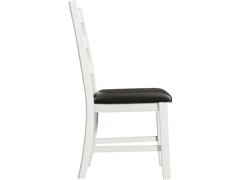 Martin Dining Side Chair with Black PU - White Finish  (2 Per Carton)