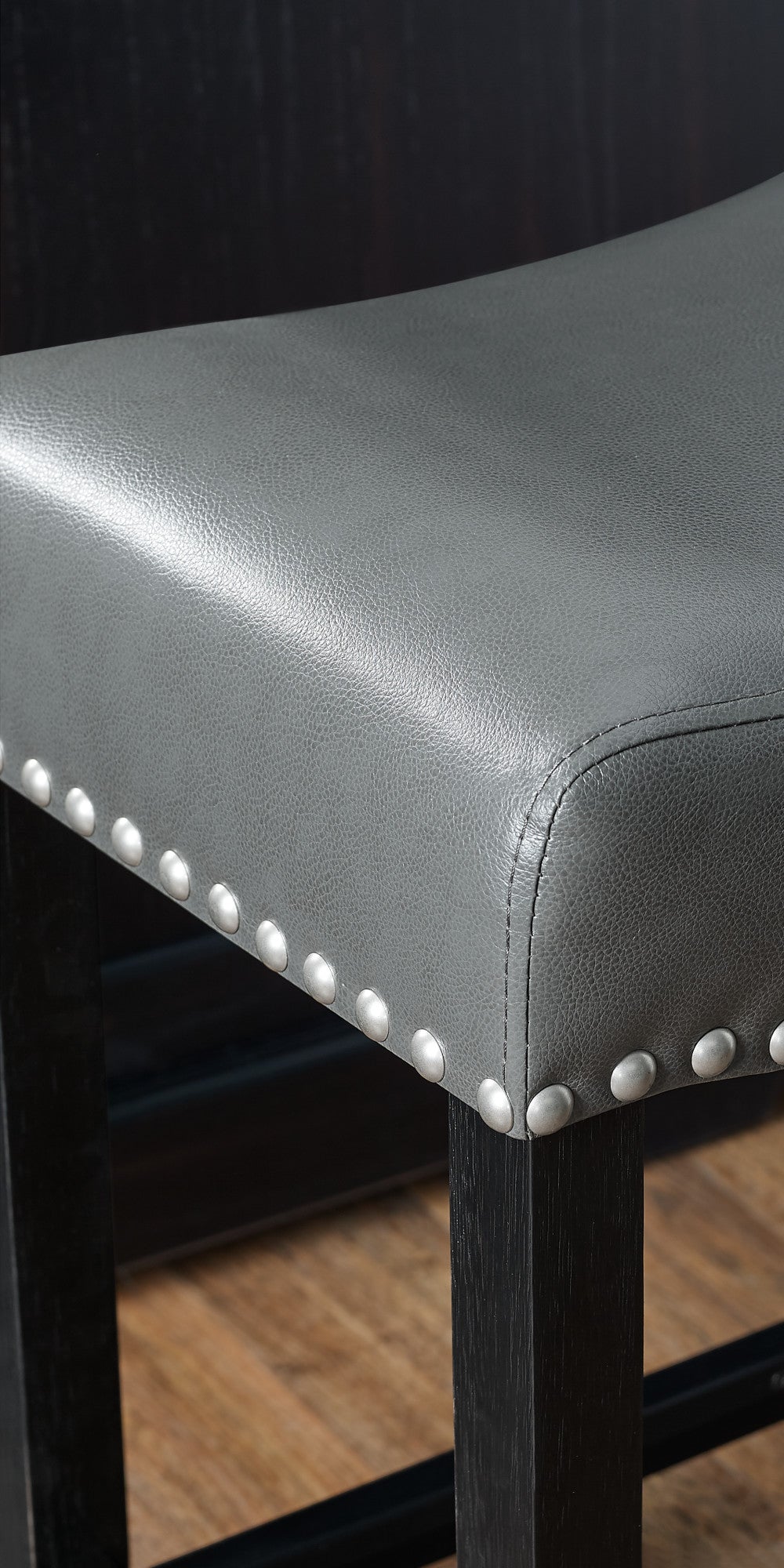Aspen Gray PU Counter Stool
