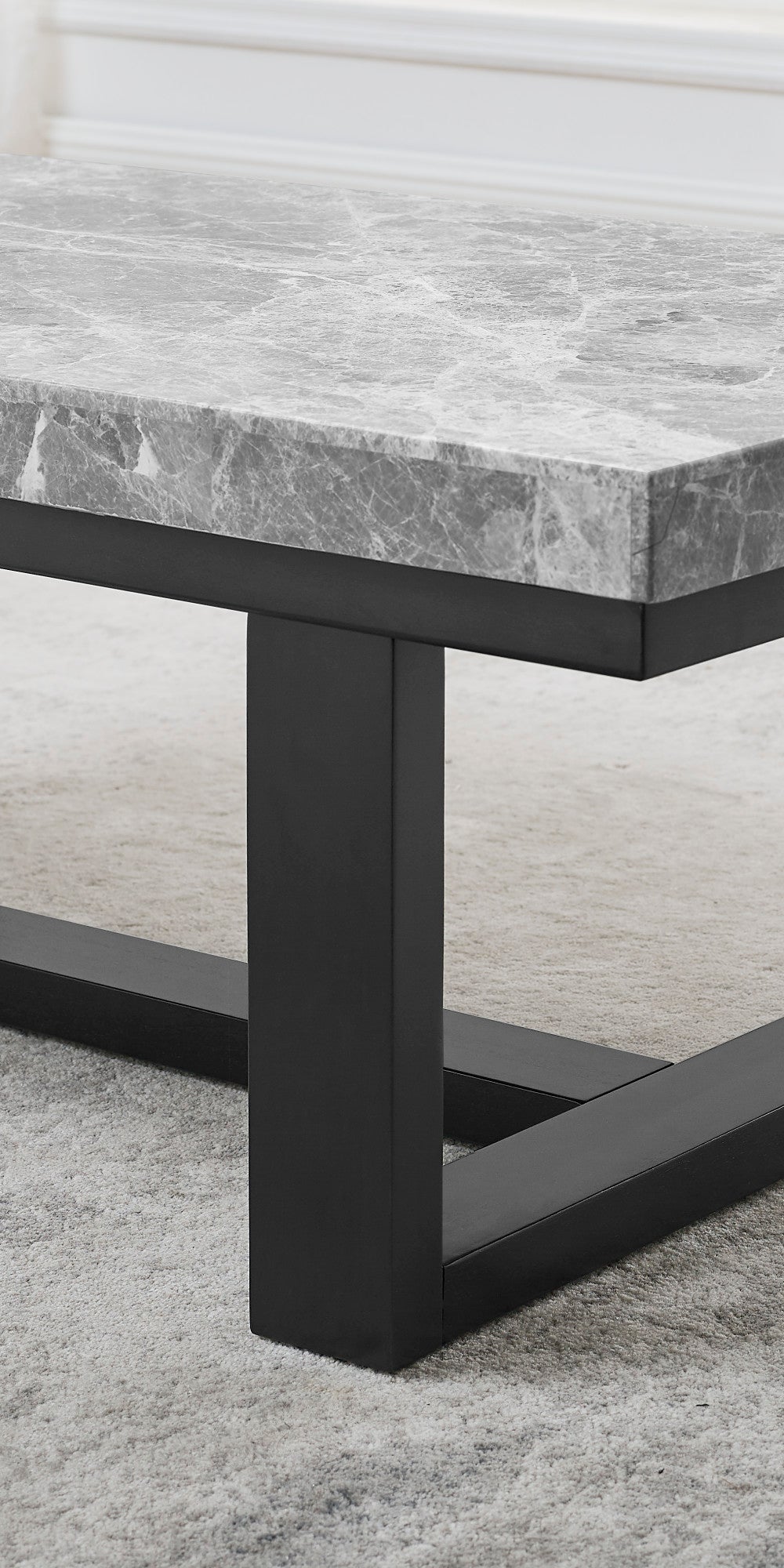 Lucca Gray Marble Top Cocktail Table