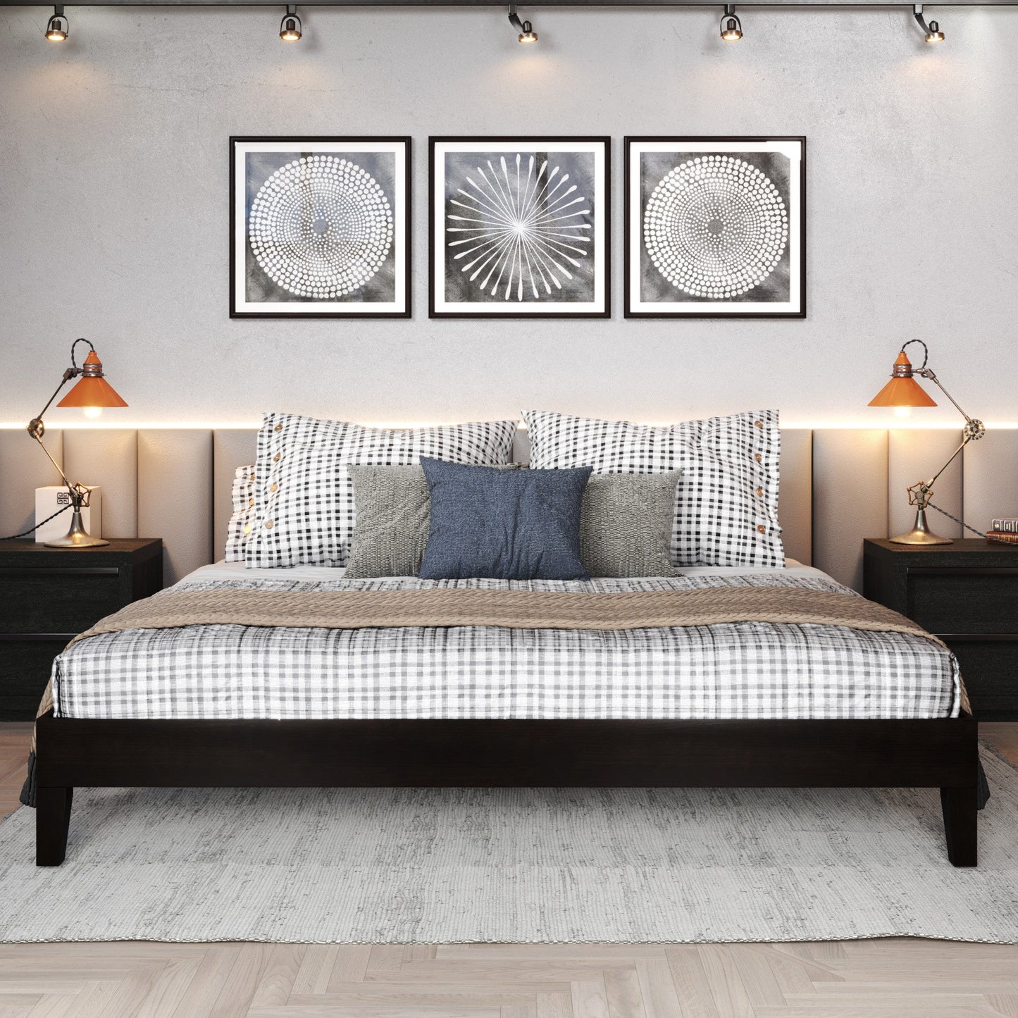 Nix King Platform Bed Black