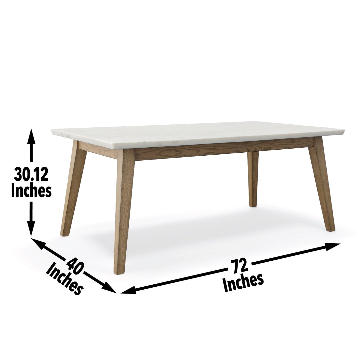 Vida White Marble Top Dining Table