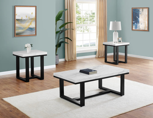 Lucca White Marble 3 Piece Set