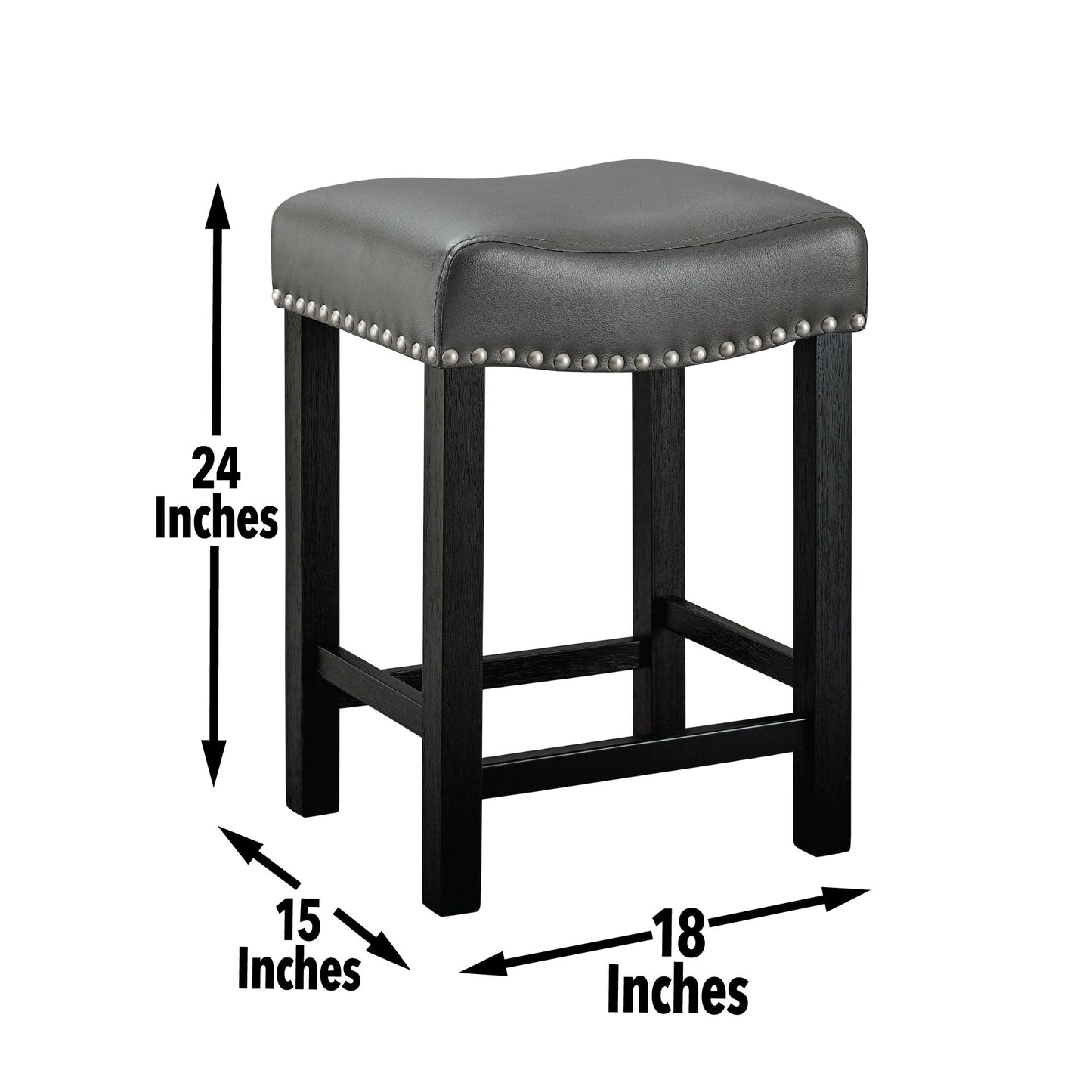Aspen Gray PU Counter Stool