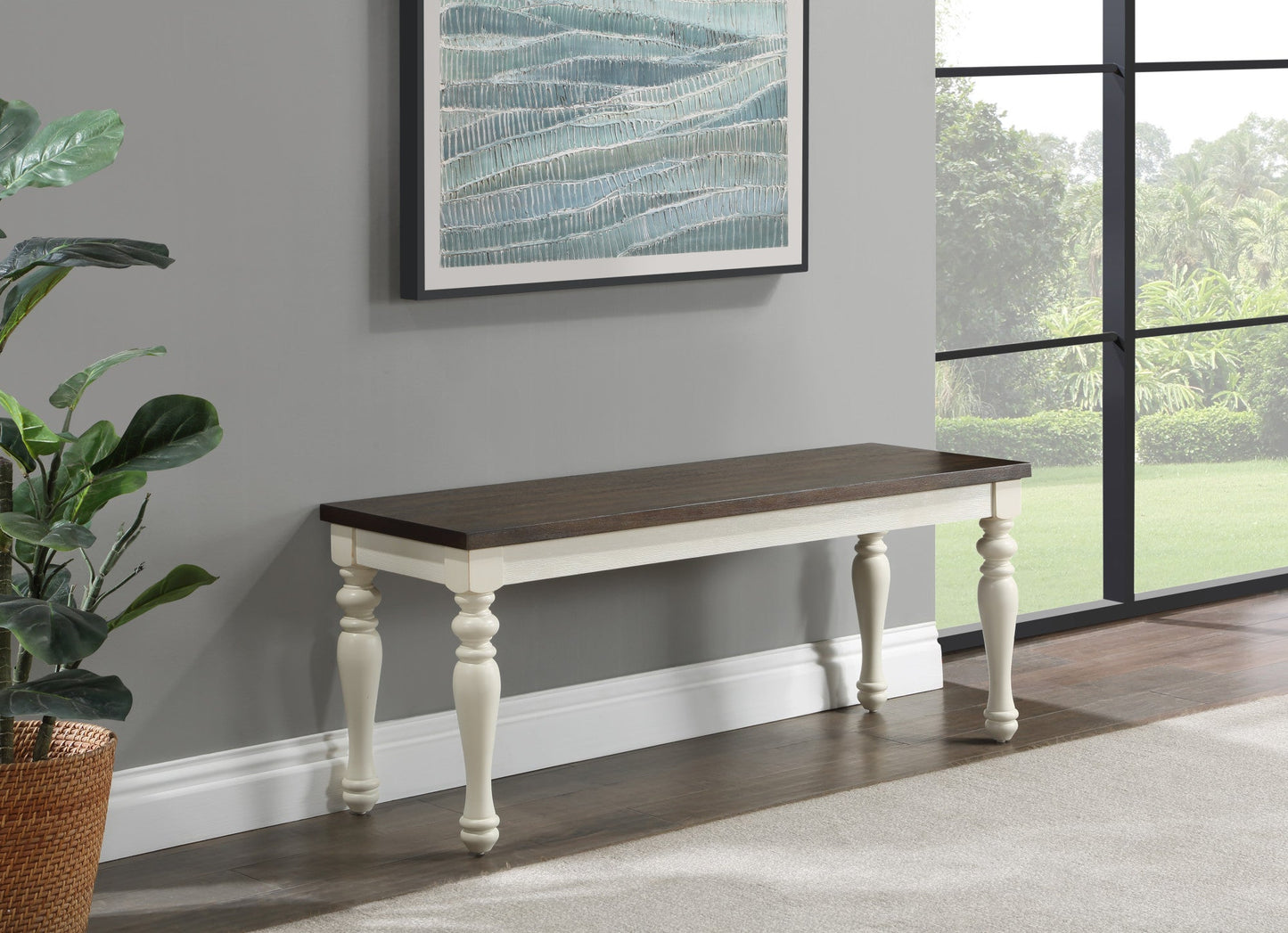 Joanna Two Tone Counter Height Bench