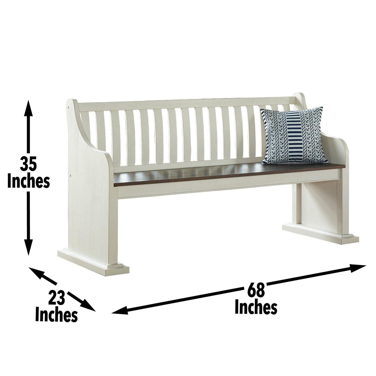 Joanna Two Tone Bench with Back
