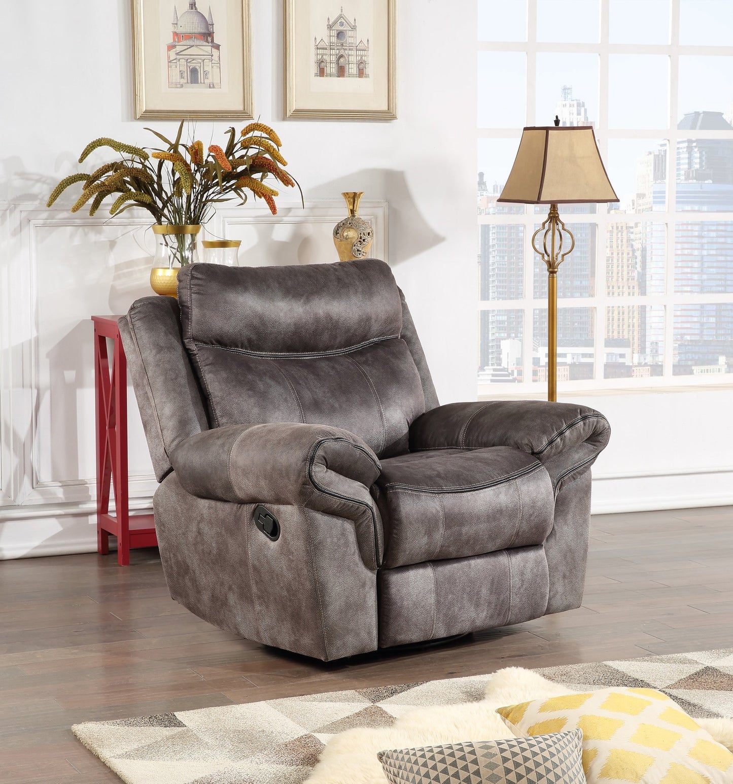 Nashville Glider Recliner Grey