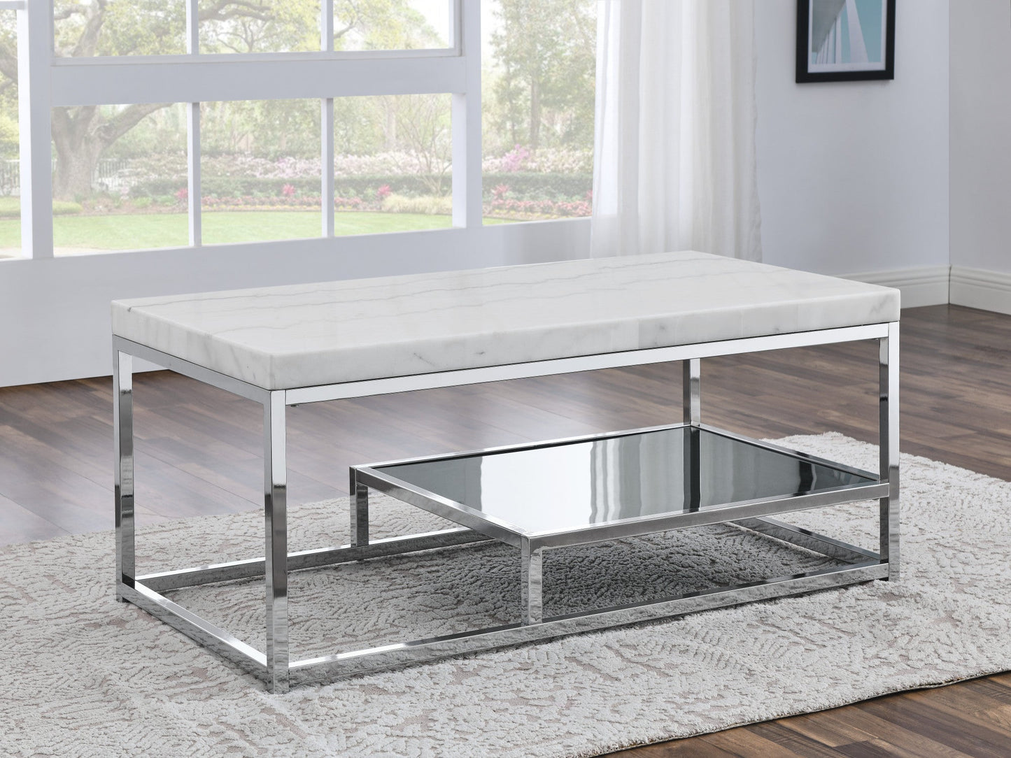 Aston White Marble Top Cocktail Table