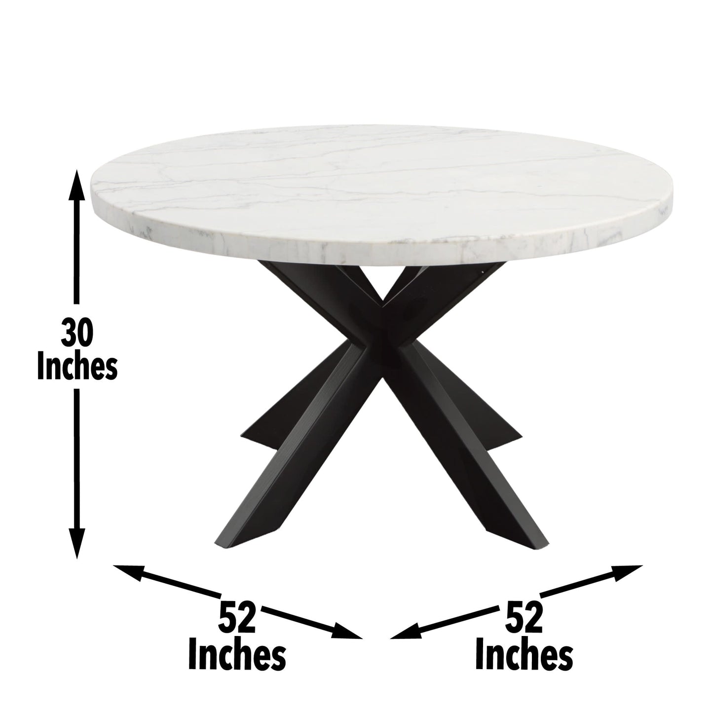 Xena White Marble Top Round