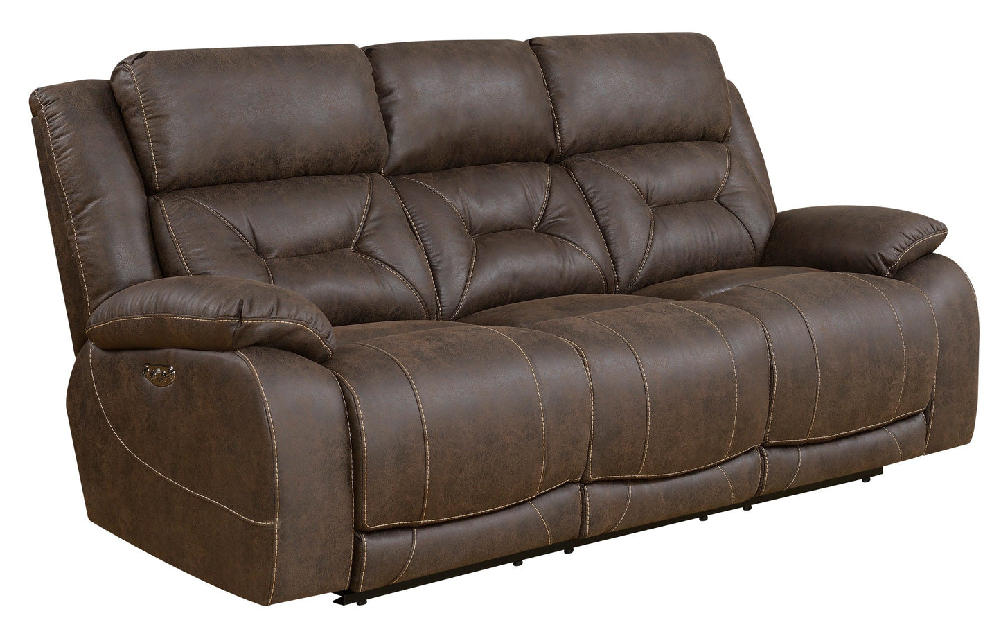 Aria Brown Dual-Power Reclining Sofa