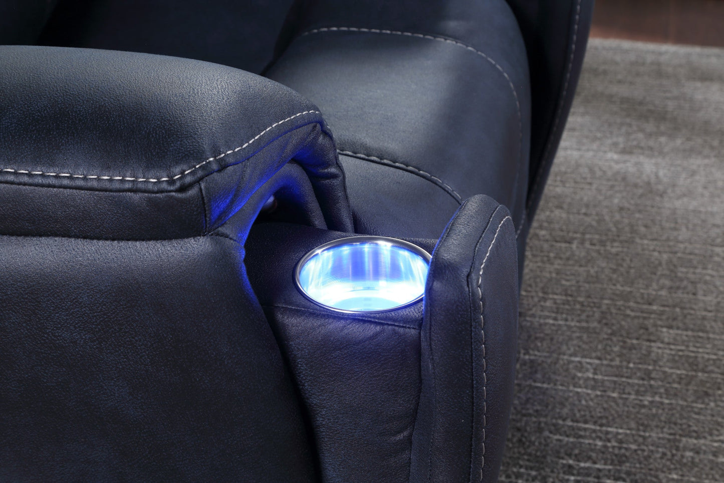 Lexington Ocean Blue Power Media Recliner