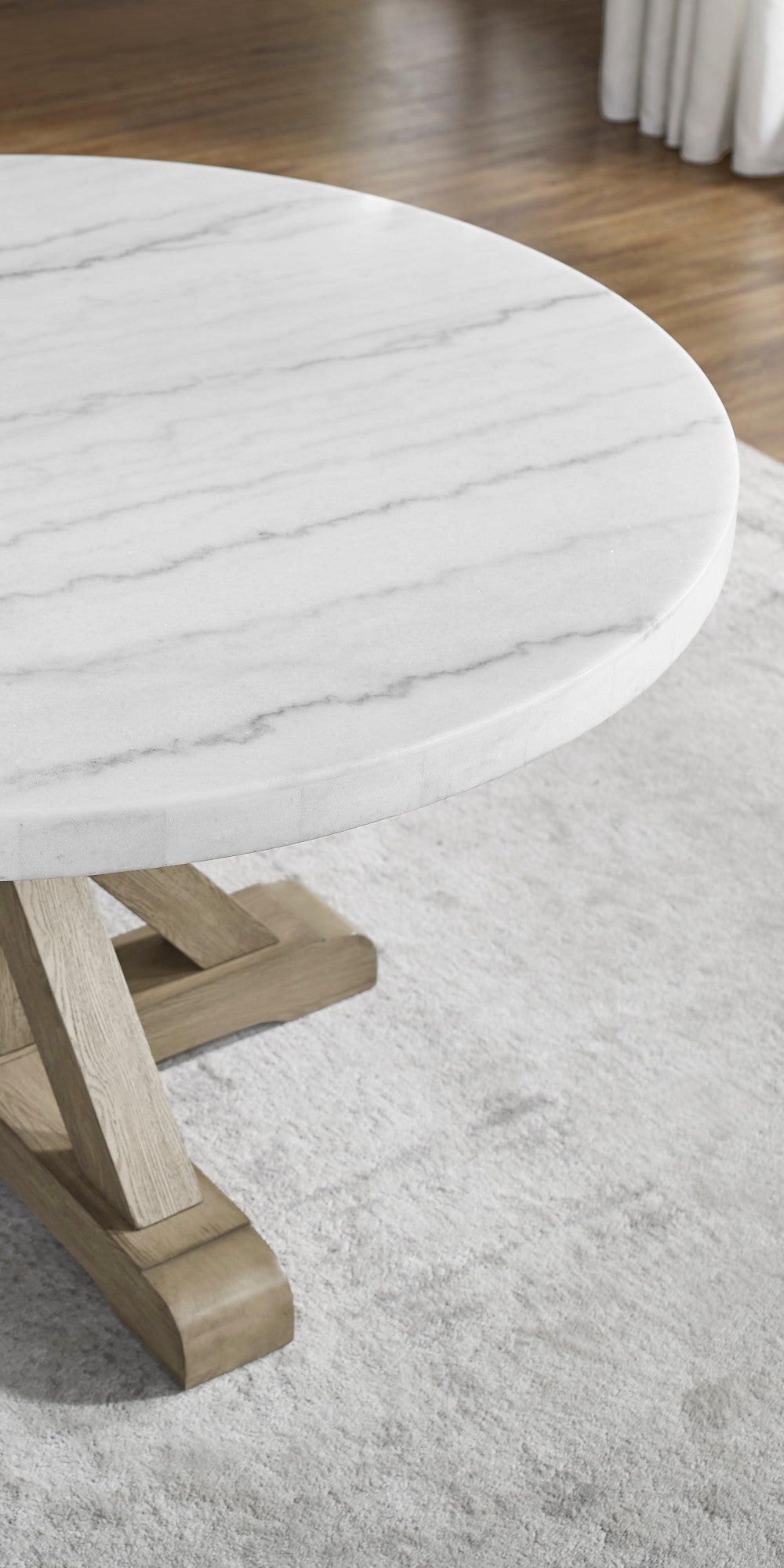 Carena White Marble Top, 52" Round