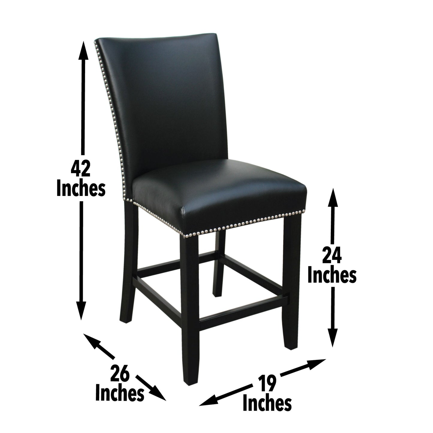 Camila Black PU Counter chair