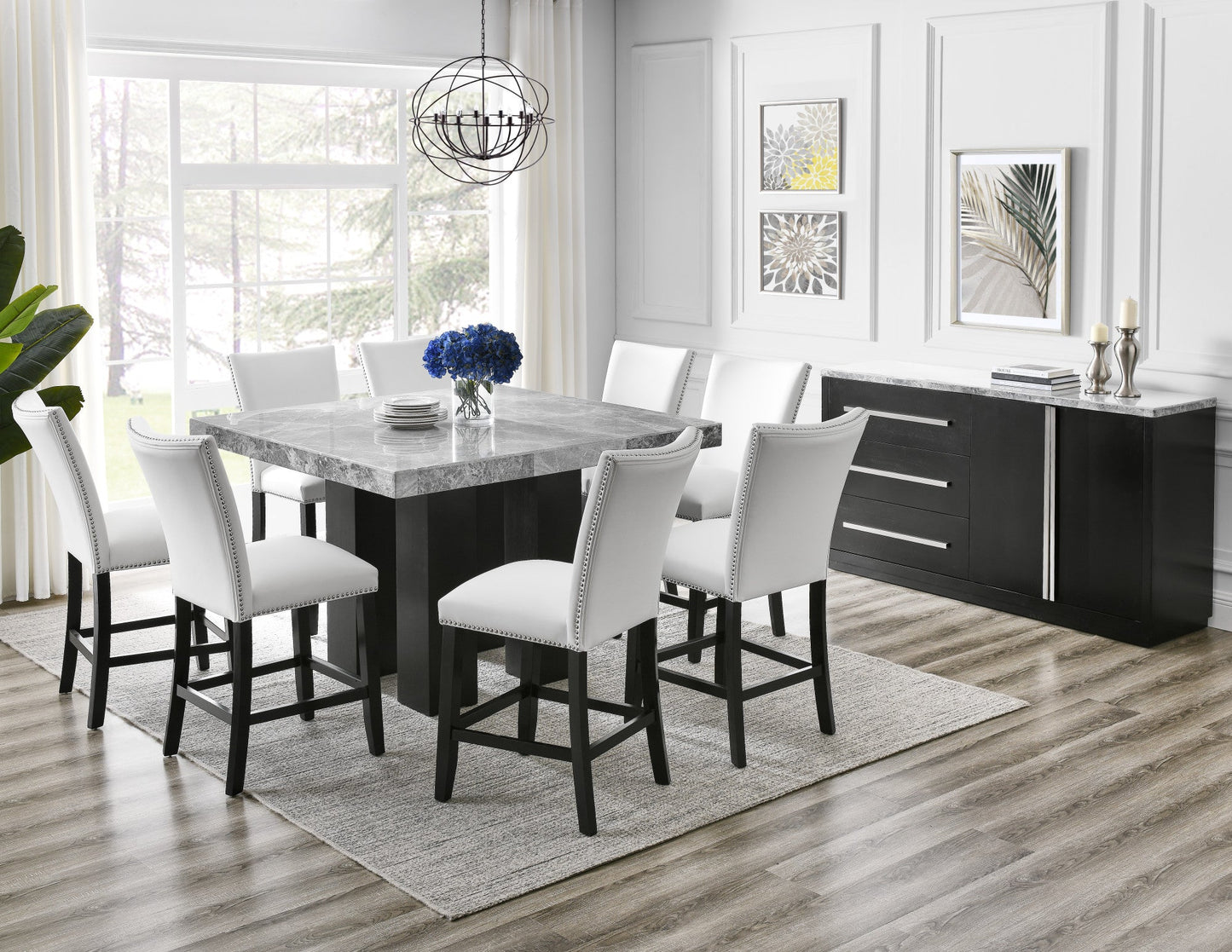 Camila Square Gray Marble Top