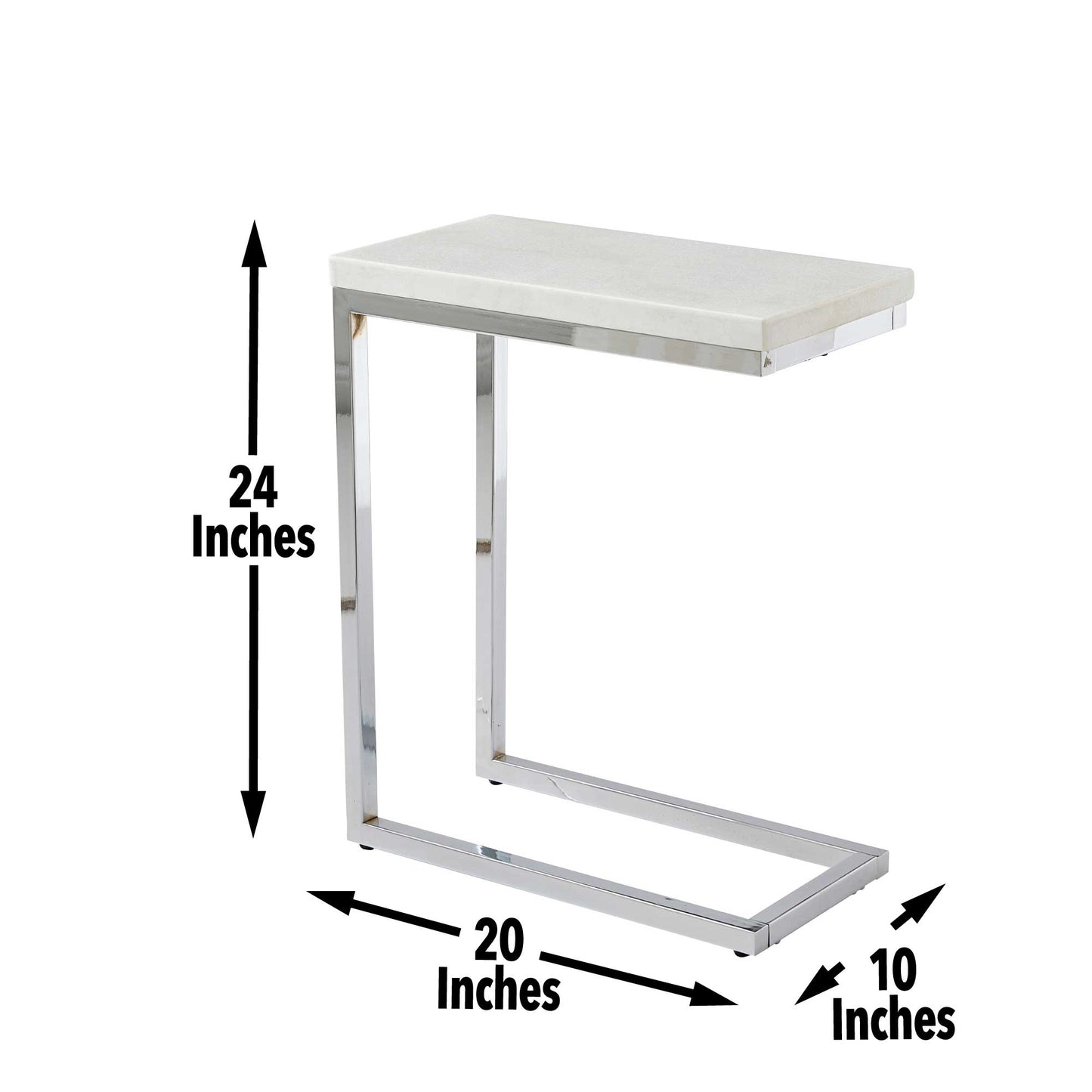 Echo White Marble Top Chairside