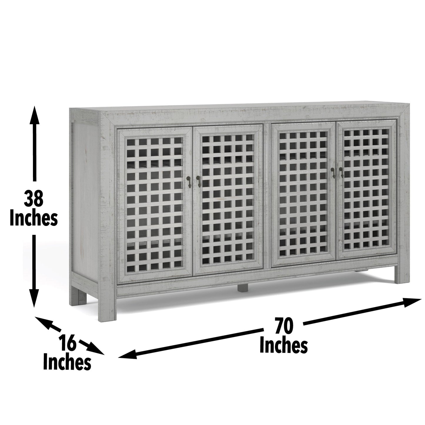 Rio 4 Door Accent Cabinet Grey