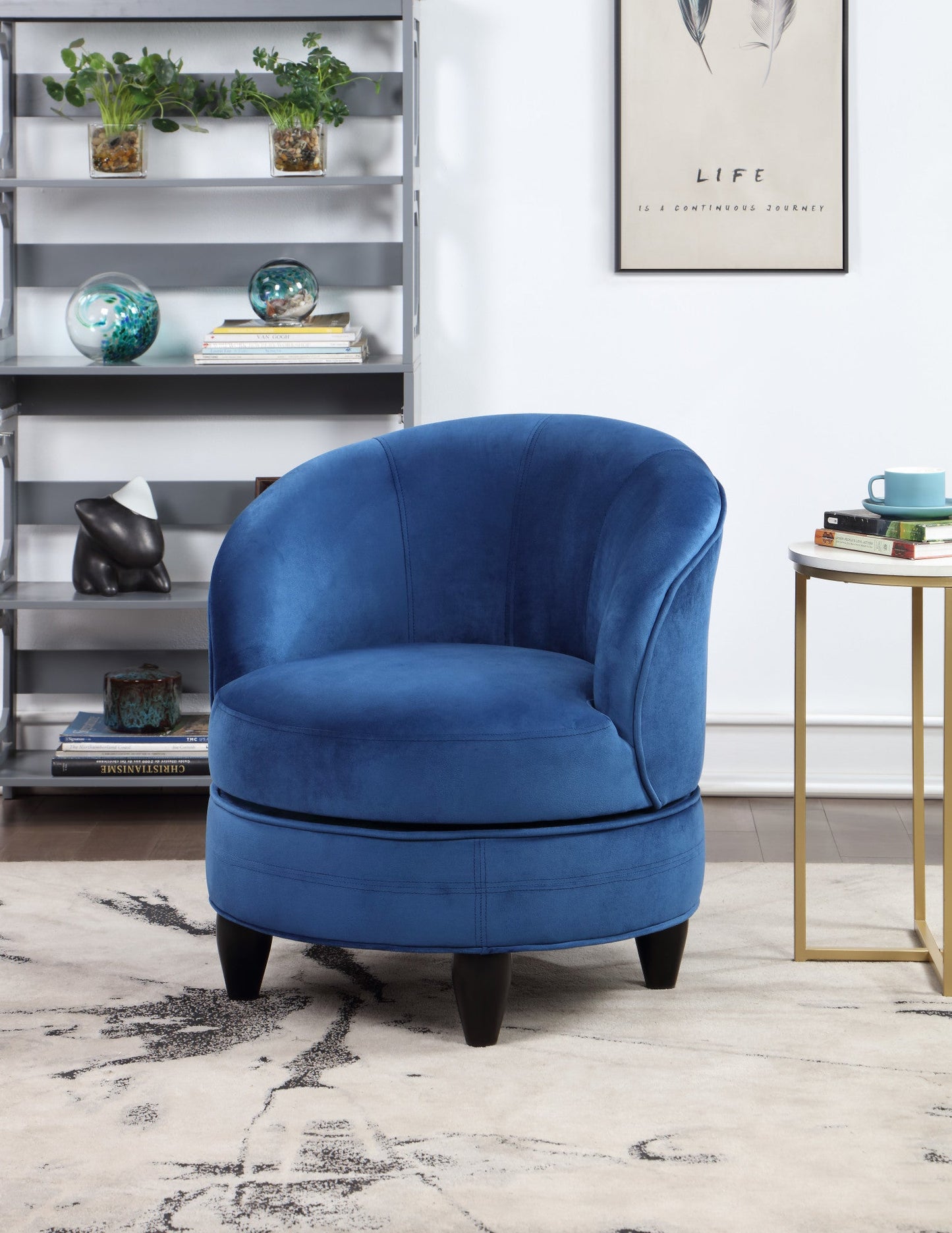 Sophia Accent Chair Blue Velvet