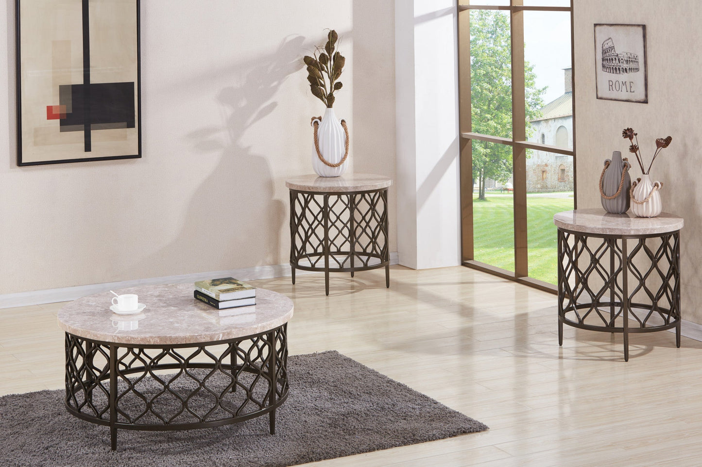 Roland Marble Top End Table Top