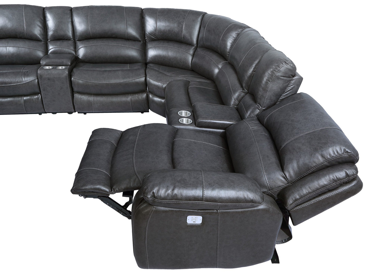 Denver Charcoal Sectional Armless Chair