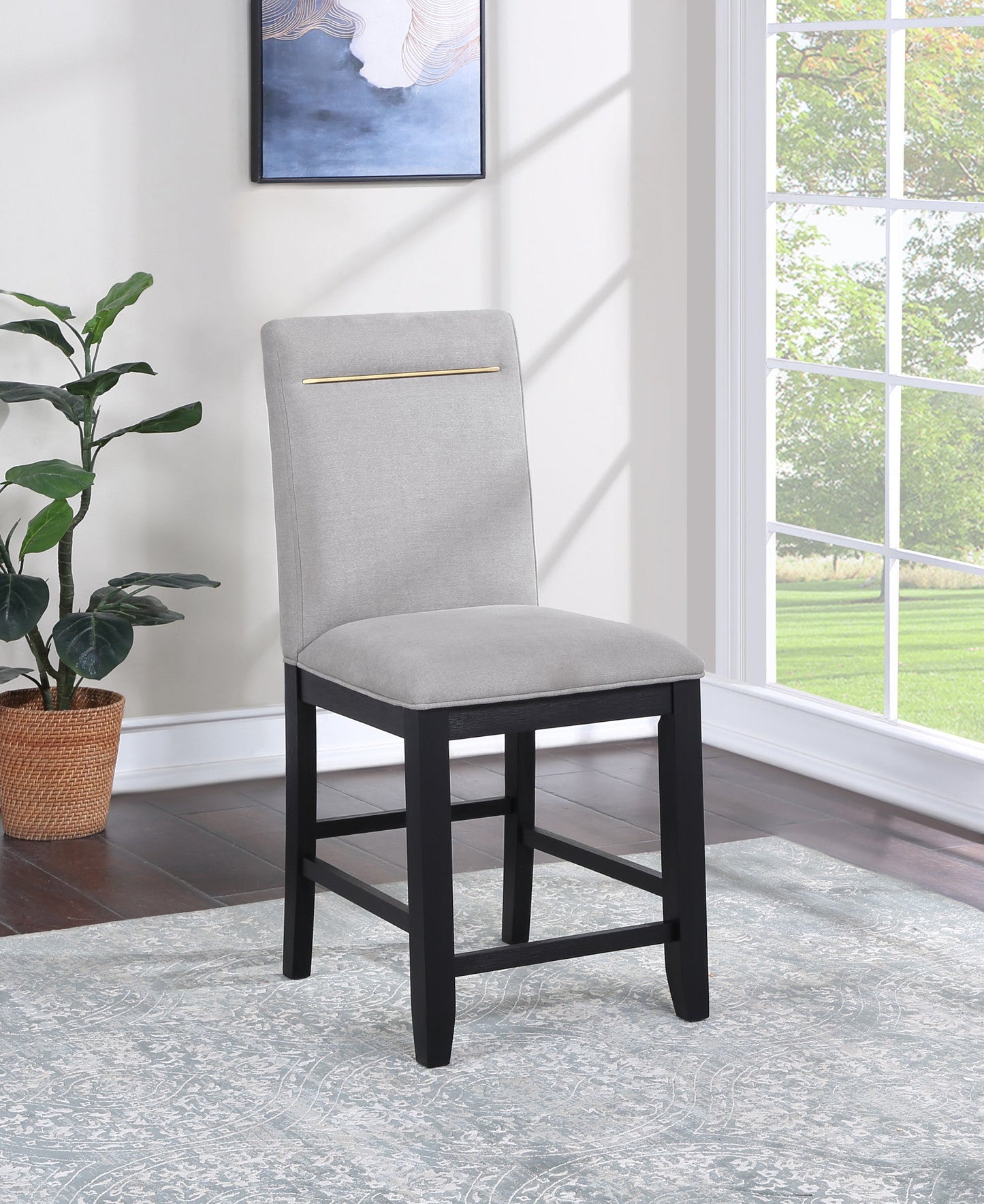Yves Grey Chair Counter Height 7PC Dining Set