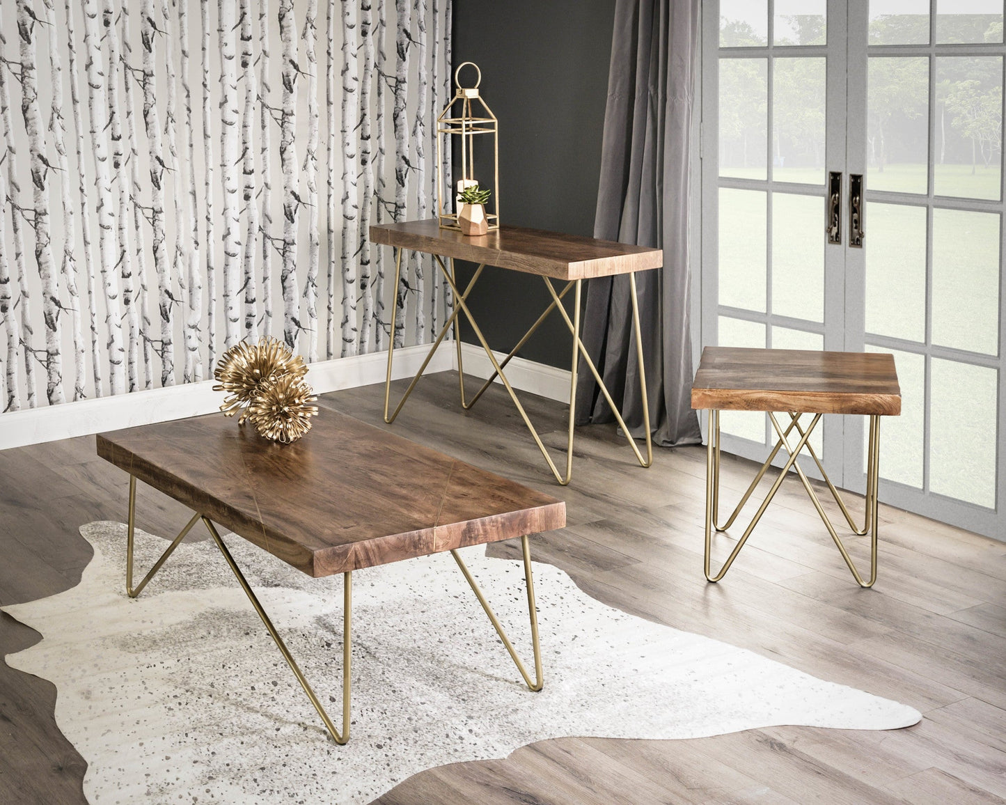 Walter Brass Inlay Sofa Table