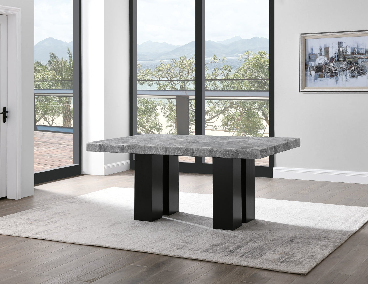 Camila Rectangle Gray MarbleTop