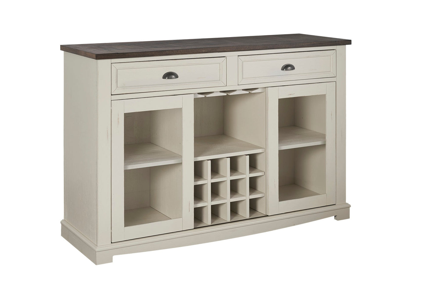 Cayla Server Dark Oak & White