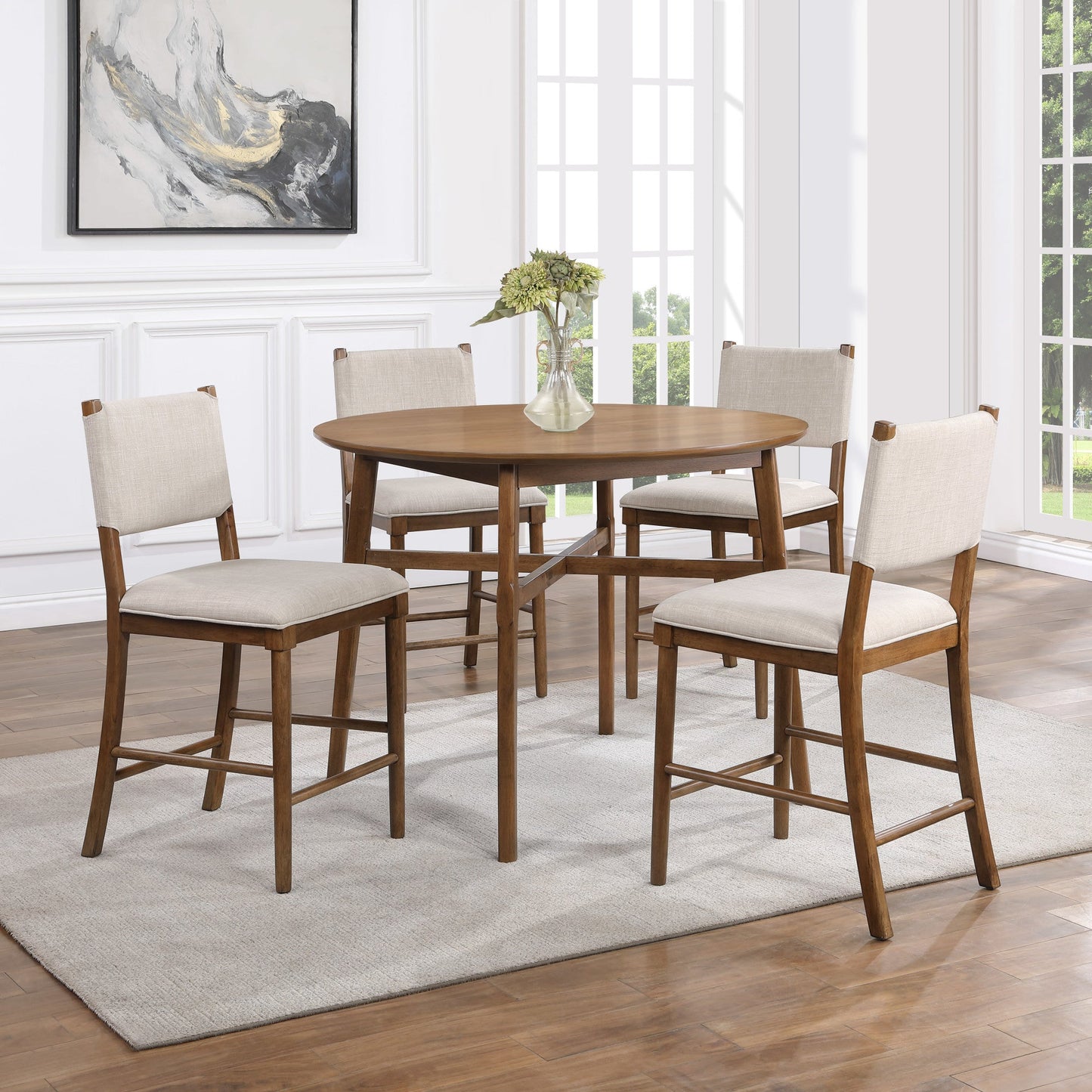 Oslo Brown Counter Table 4 Chairs 5PC