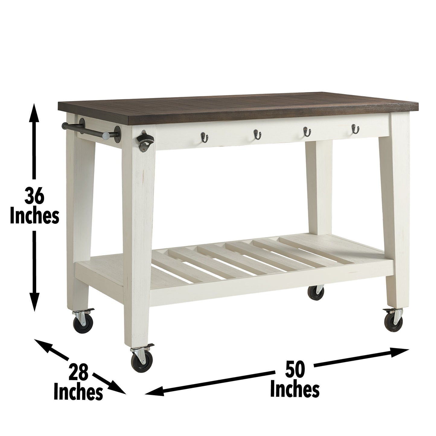 Cayla Two Tone Kitchen Cart