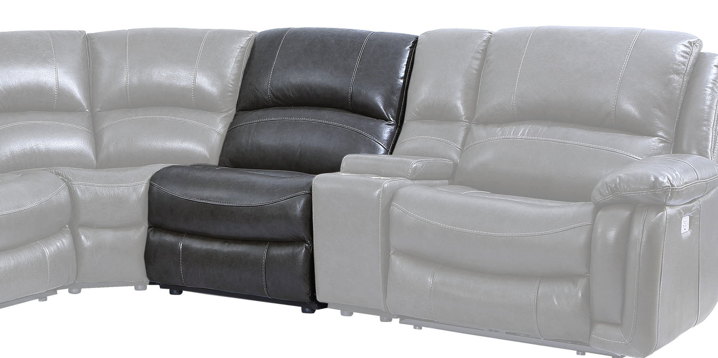 Denver Charcoal Sectional Armless Pwr/Pwr Recliner