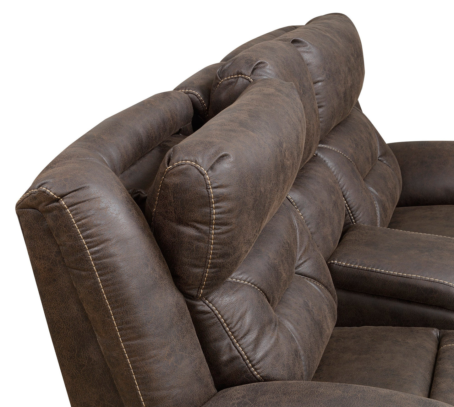 Aria Brown Dual-Power Reclining Console Loveseat