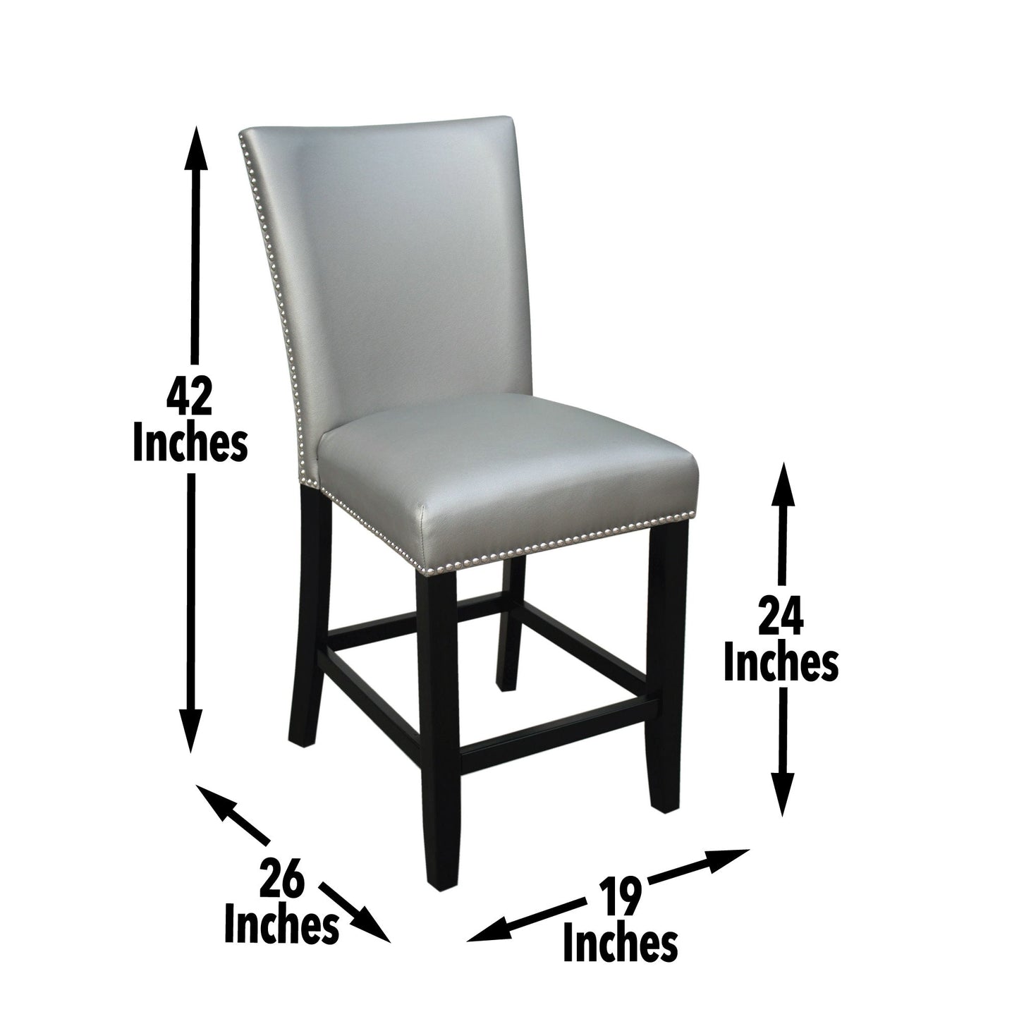 Camila Silver PU Counter chair