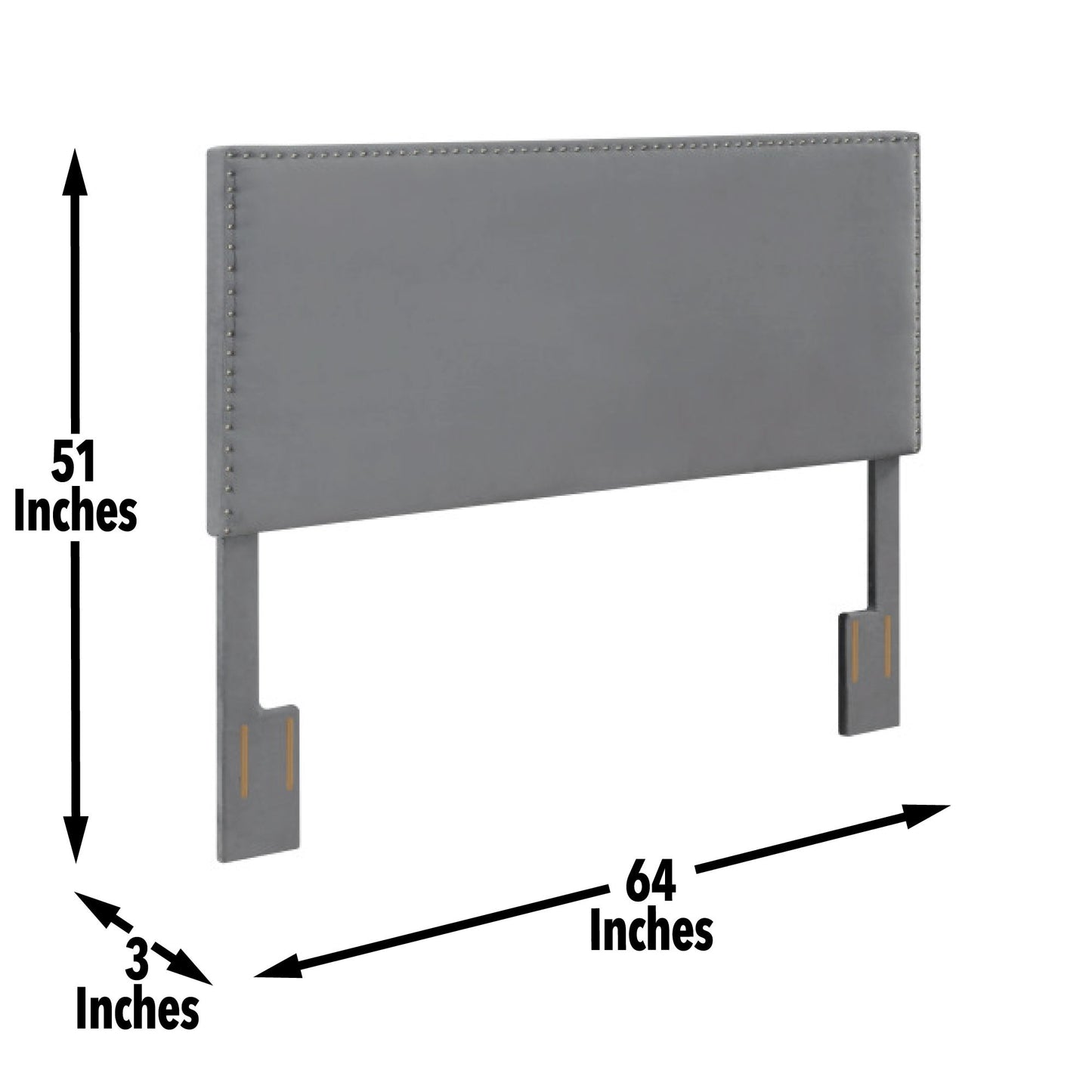Bergen Queen Headboard Silver Velvet