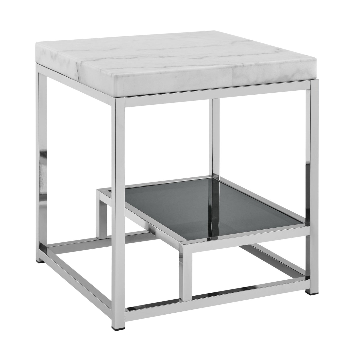 Aston White Marble Top End Table