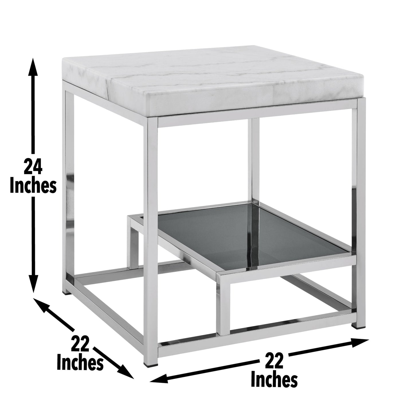 Aston White Marble Top End Table