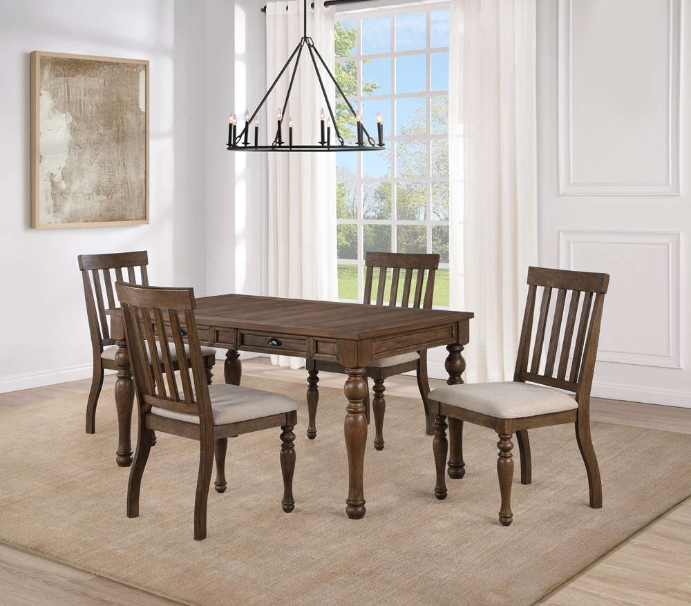 Joanna Brown Table & 4 Side Chairs