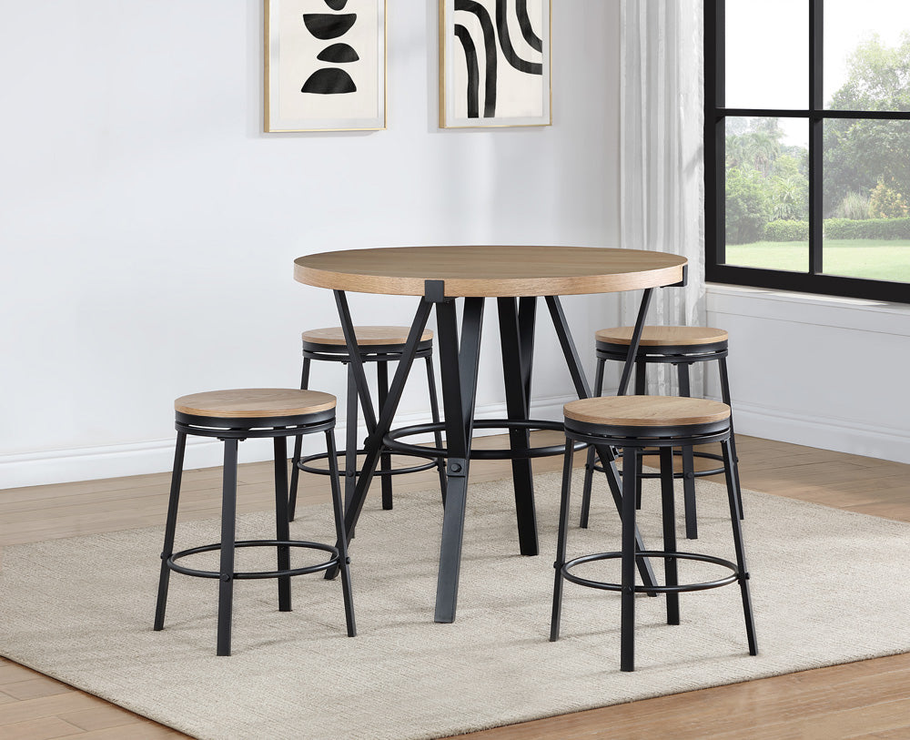 Magnolia Counter Table, 4 Swivel Counter Stools