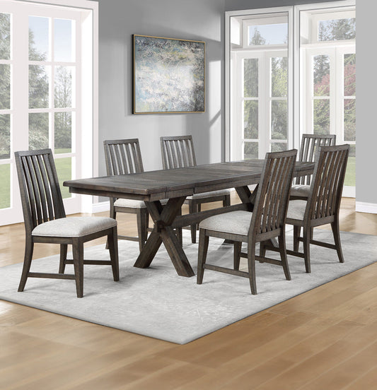 Riverdale Black Dining Table, 6 Side Chairs