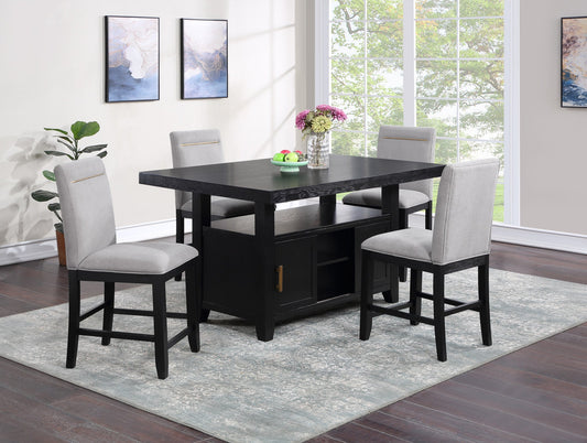 Yves Grey Chair 6PC Dining Set