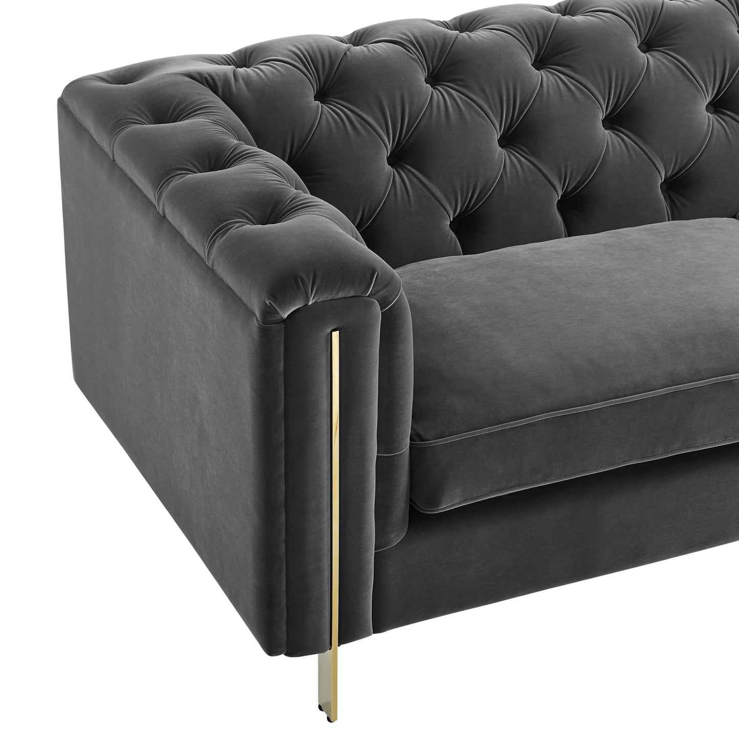 Charlene Gray Velvet Sofa Love