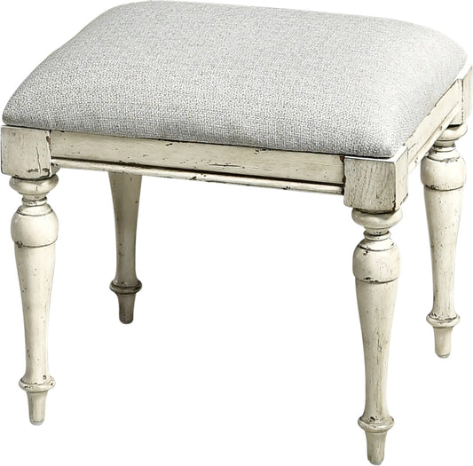 Highland Park Cathedral White Vanity Bench