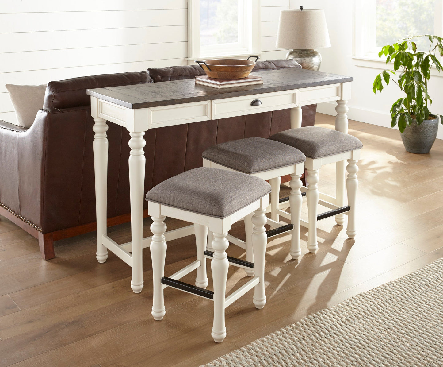 Joanna Ivory/Mocha Sofa Bar 4PC Set