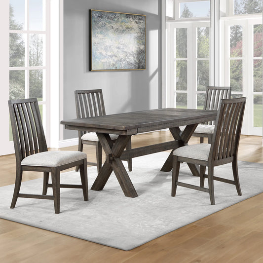 Riverdale Black Dining Table, 4 Side Chairs